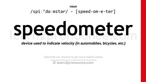 how to pronounce speedometer|How to pronounce speedometer .
